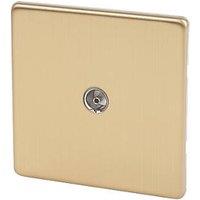 Varilight 1-Gang Coaxial TV Socket Brushed Brass (2563H)