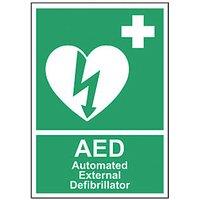 Essentials "Automated External Defibrillator" Safety Sign 210mm x 148mm (256RT)
