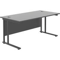 TC Group Aztec Twin Upright Rectangular Office Desk Black/Black 1800mm x 800mm (256TT)