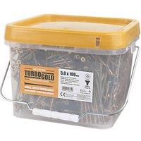 TurboGold PZ Double-Countersunk Multipurpose Screws 5mm x 100mm 1000 Pack (2577F)