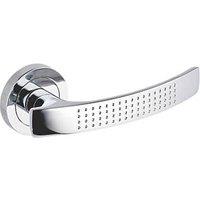 Smith & Locke Compton Fire Rated Lever on Rose Door Handles Pair Polished Chrome (257HY)