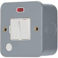 Contactum 13A Switched Metal Clad Fused Spur & Flex Outlet with Neon with White Inserts (257RK)