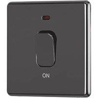 Arlec 50A 1-Gang DP Control Switch Black Nickel with Neon with Colour-Matched Inserts (257RU)