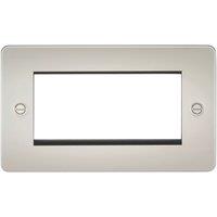 Knightsbridge Flat Plate 4-Module Modular Faceplate Pearl (257YA)