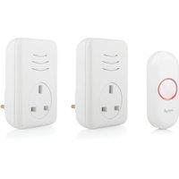 Byron DBY-22317UK Plug-In Wireless Doorbell Kit White 3 Piece Set (257YE)