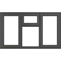 Crystal Top, Left & Right-Hand Opening Clear Triple-Glazed Casement Anthracite on White uPVC Window 1770mm x 1115mm (258JN)