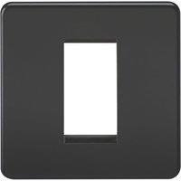 Knightsbridge Screwless 1-Module Modular Faceplate Matt Black (258YA)