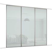 Spacepro Classic 3-Door Framed Glass Sliding Wardrobe Doors White Frame Arctic White Panel 2216mm x 2260mm (2590F)