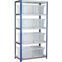 Barton Ecorax 5-Tier Metal Garage Shelving with Containers 900mm x 450mm x 1760mm (26000)