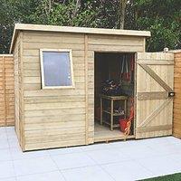 Forest Timberdale 8' x 6' 6" (Nominal) Pent Tongue & Groove Timber Shed with Base & Assembly (260TF)