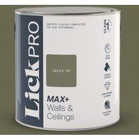 LickPro Max+ 2.5Ltr Green 05 Eggshell Emulsion Paint (260TM)