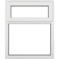 Crystal Top Opening Clear Double-Glazed Casement White uPVC Window 1190mm x 1115mm (261JK)