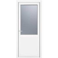 Crystal 1-Panel 1-Obscure Light Right-Handed White uPVC Back Door 2090mm x 840mm (261KF)