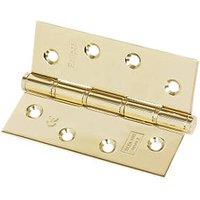 Eclipse Electro Brass Grade 7 Fire Rated Washered Hinges 102mm x 76mm 2 Pack (26252)