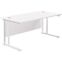 TC Group Aztec Twin Upright Rectangular Office Desk White/White 1800mm x 800mm (262TT)