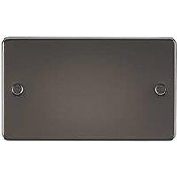Knightsbridge 2-Gang Blanking Plate Gunmetal (262TY)