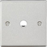 Knightsbridge Raised Square 20A Unswitched Flex Outlet Brushed Chrome (262YA)