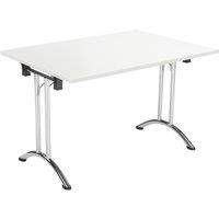 TC Group One Union Rectangular Folding Table White/Chrome 1200mm x 700mm (264TT)