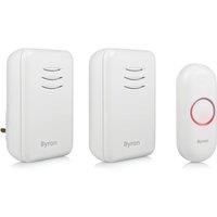 Byron DBY-22314UK Plug-In & Battery-Powered Wireless Doorbell Kit White 3 Piece Set (264YE)