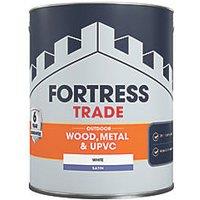 Fortress Trade Satin White Emulsion Multi-Surface Paint 2.5Ltr (265PC)