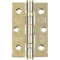 Smith & Locke Electro Brass Grade 7 Fire Rated Ball Bearing Hinges 76mm x 51mm 2 Pack (2662J)