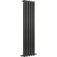 Towelrads Oxshott 1800mm x 375mm 4748BTU Black Vertical Designer Radiator (266CG)