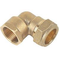 Flomasta Brass Compression Adapting 90 Female Elbow 22mm x 3/4" (26721)