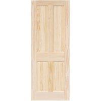 Unfinished Pine Wooden 4-Panel Internal Victorian-Style Door 2032mm x 813mm (267FA)