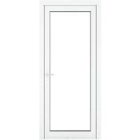 Crystal Fully Glazed 1-Clear Light Right-Handed White uPVC Back Door 2090mm x 840mm (267KF)