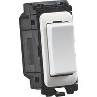Knightsbridge Curved Edge 20AX 2-Way Grid Retractive Switch Module 'Press' Off Centre White (267YA)