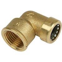 Tectite Sprint Brass Push-Fit Adapting 90 Female Elbow 15mm x 1/2" (26806)