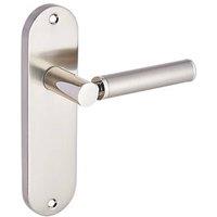 Smith & Locke Lyme Fire Rated Latch Lever Door Handles Pair Chrome / Brushed Nickel (268HY)