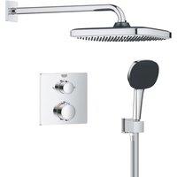 Grohe Precision 250 Square HP Rear-Fed Concealed Chrome Thermostatic Shower System (268YX)