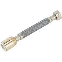 Flomasta Push-Fit Straight Flexible Hose 15mm x 1/2" x 150mm (269FA)