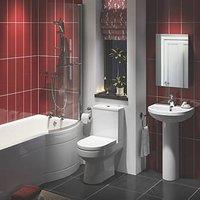 Walker Contemporary P-Shape Right Hand Bathroom Suite with Acrylic Bath (269HG)