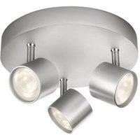 Philips Star LED Round Plate Triple Spotlight Aluminium 13.5W 1500lm (269JA)