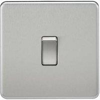 Knightsbridge 20A 1-Gang DP Control Switch Brushed Chrome (270TY)