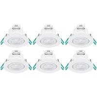 Sylvania SylSpot Tilt LED Recessed Spotlight White 4.8W 500lm 6 Pack (270VN)