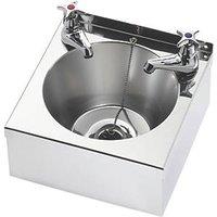 1 Bowl Stainless Steel Wall-Hung Washbasin & 2 Taps 290mm x 290mm (27102)