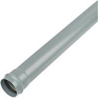 FloPlast Push-Fit Single Socket Soil Pipe Grey 110mm x 1m (27141)