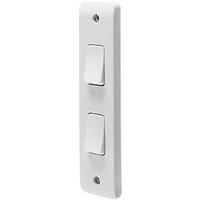 Crabtree Instinct 10AX 2-Gang 2-Way Architrave Switch White (271HV)
