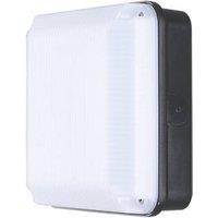 Luceco Mosi Outdoor Square LED Bulkhead Black 6W 735lm (271JX)