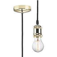 Knightsbridge Vintage 1.8m Pendant Set Light Fitting E27 Polished Brass 3 1/2 (271VF)