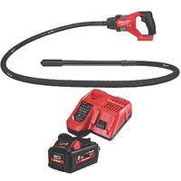Milwaukee M18 FCVN24-551 FUEL 18V 1 x 5.5Ah Li-Ion RedLithium High Output Brushless Cordless Needle Concrete Vibrating Poker 2.4m (272GE)