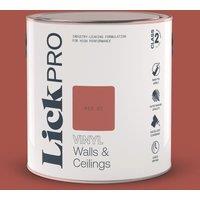 LickPro 2.5Ltr Red 02 Vinyl Matt Emulsion Paint (272TM)
