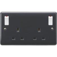 Knightsbridge Part M 13A 2-Gang DP Switched Plug Sockets Anthracite (272YA)