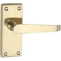 Smith & Locke Fire Rated Latch Door Handles Pair Polished Brass (2733P)