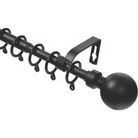 Renaissance Black Curtain Pole 16/13mm x 180-300cm (273CK)
