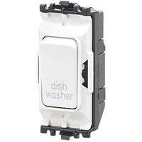 MK Grid Plus 20A Grid DP Dishwasher Switch White with Colour-Matched Inserts (273JR)