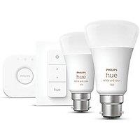 Philips Hue Ambience B22 A19 RGB & White LED Smart Lighting Starter Kit 9W 806lm 3 Piece Set (273PP)